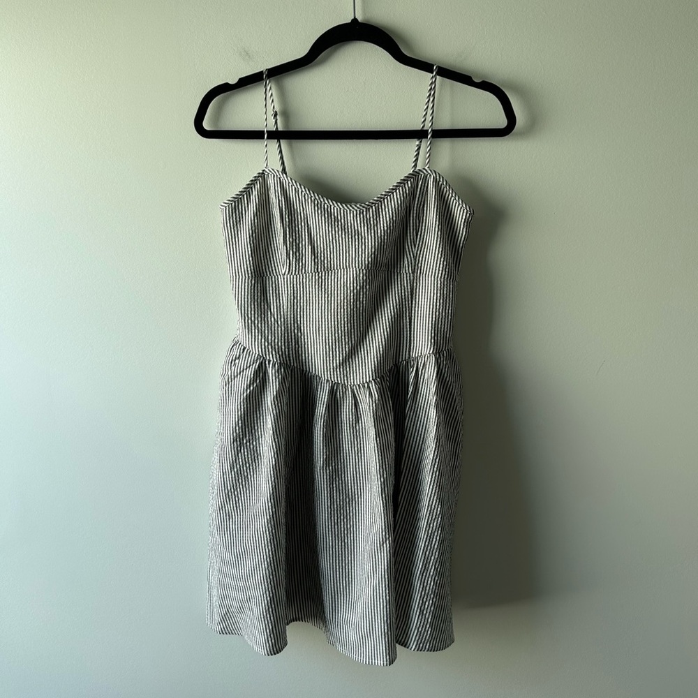 Wayf grey and white striped dress